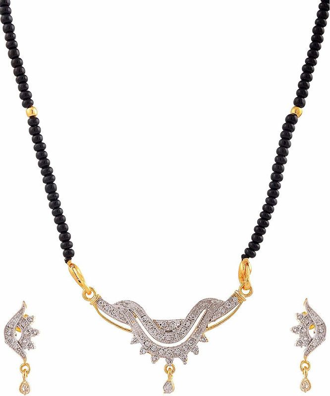 Alloy Rhodium Gold, Black, White Jewel Set  (Pack of 1)