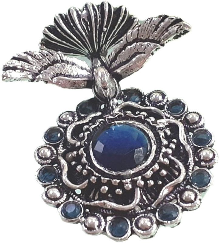 Antique Big Size stylish bird shape silver oxidised ruby stone finger ring for women and girls Alloy Silver Plated Ring