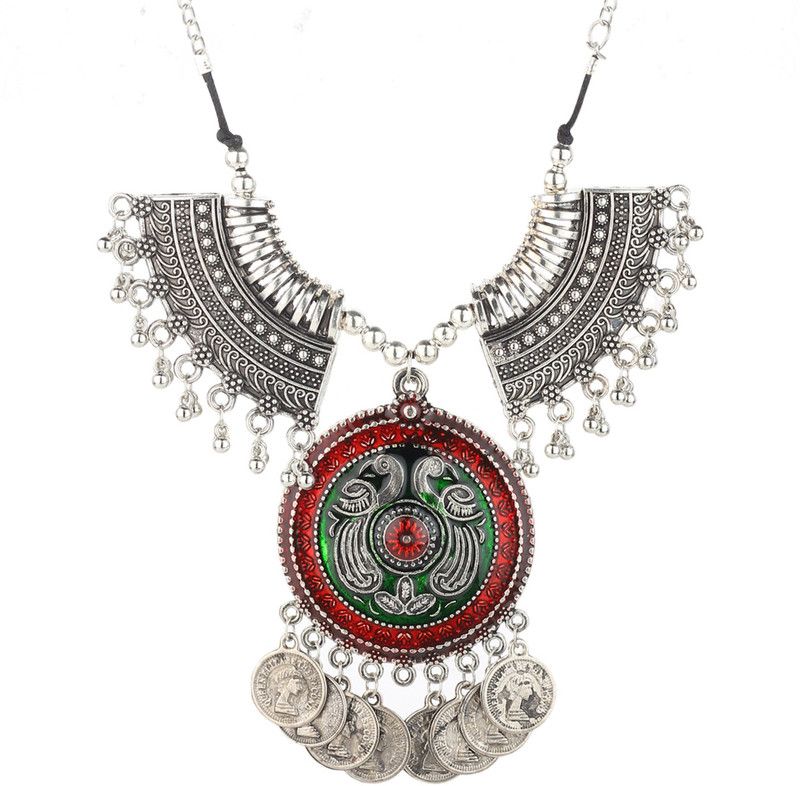 Oxidized Silver Necklace Alloy Necklace