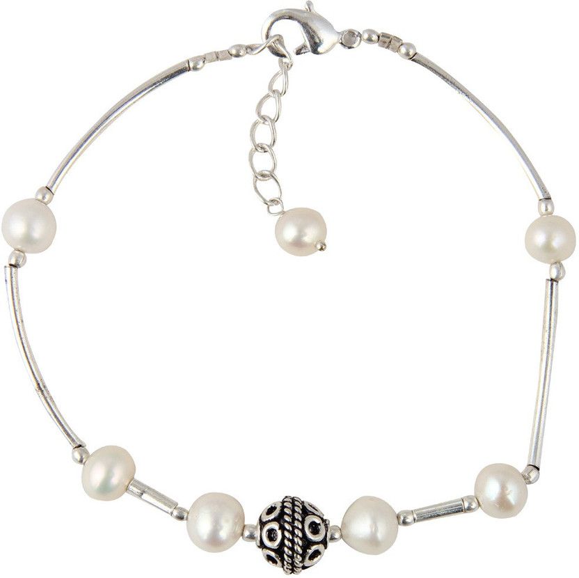 Alloy Pearl Silver Coated Bracelet
