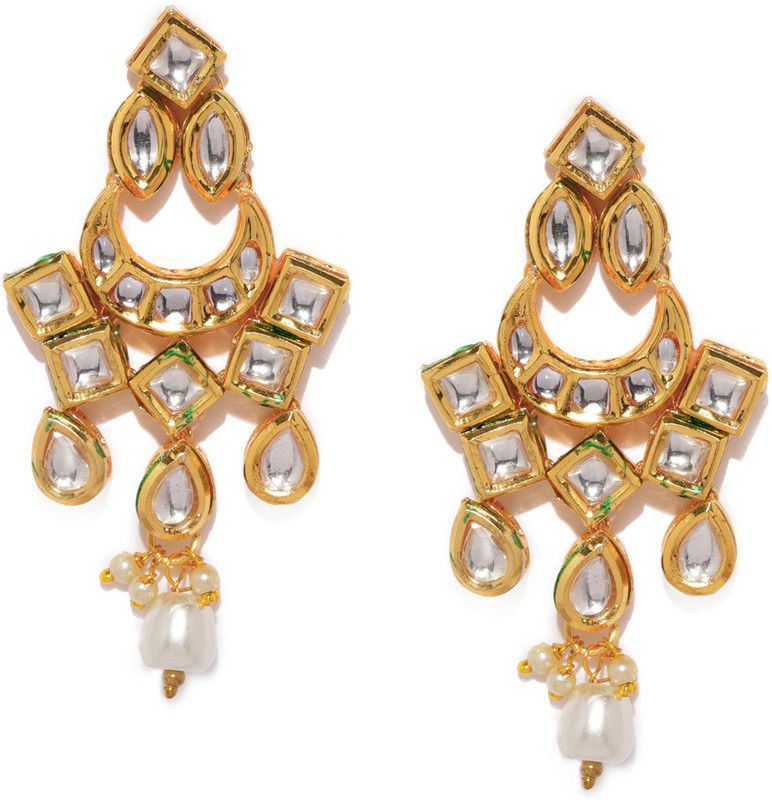 Attractive Gold Plated Chand Bali Earring for Women Diamond Alloy Chandbali Earring