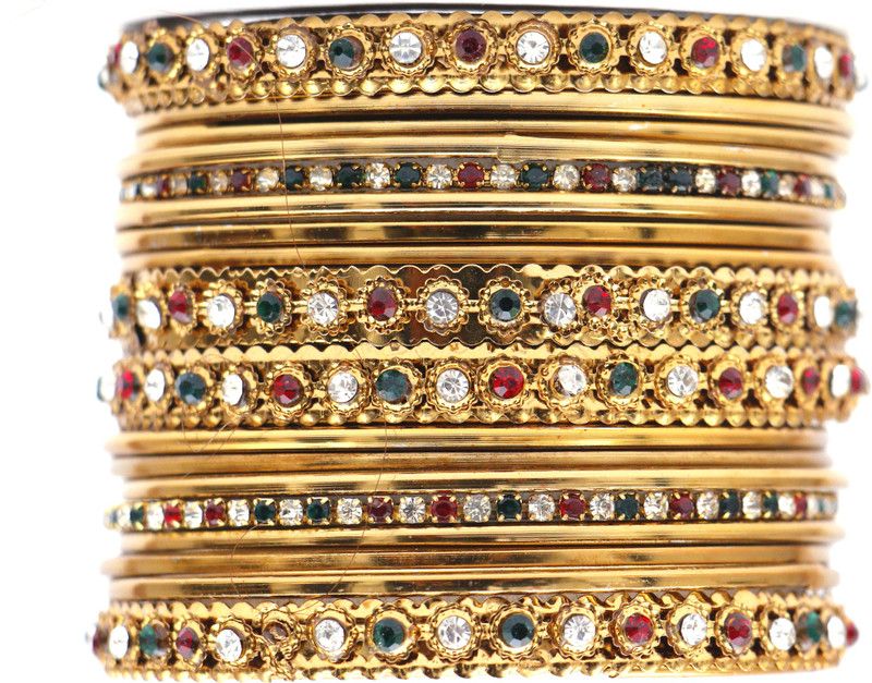 Metal Gold-plated Bangle Set  (Pack of 18)