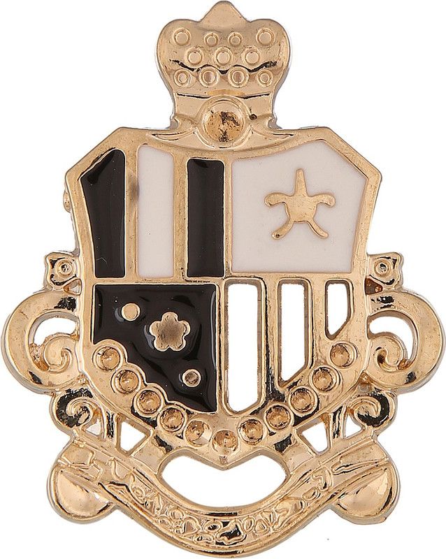 Tripin MEDAL SHAPE LAPEL PIN BROOCH FOR MEN IN A GIFT BOX Brooch  (Gold, White, Black)