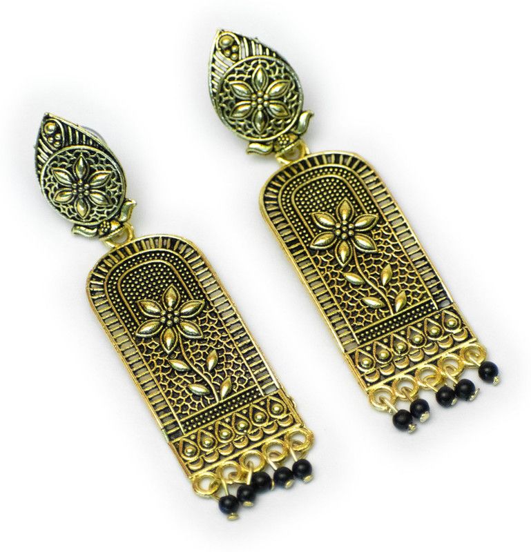 Stylish Golden Pearl party Wear Earrings Brass Jhumki Earring Copper Drops & Danglers