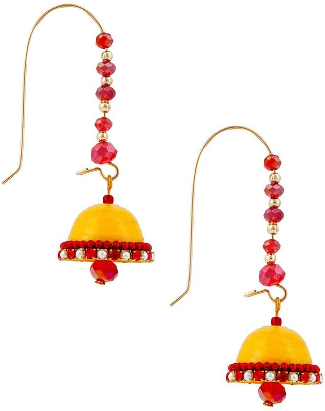 Traditional Hancrafted Kidney Hook Jhumka Diamond Brass Jhumki Earring