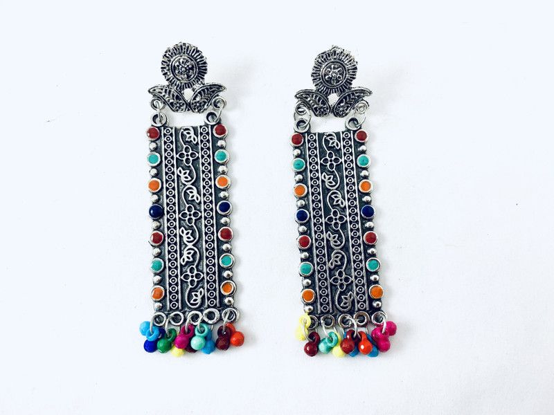 Oxidized Multi Colour Earring ~ ~ Oxidized Earring Brass Drops & Danglers
