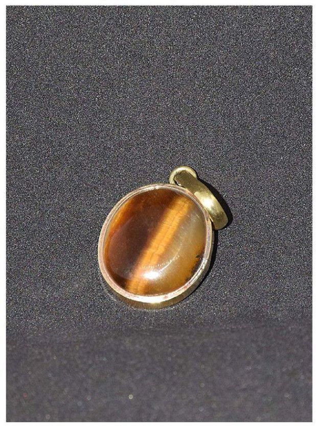 Natural Tiger's Eye Stone pendant For Girls Gold-plated Crystal Copper Pendant