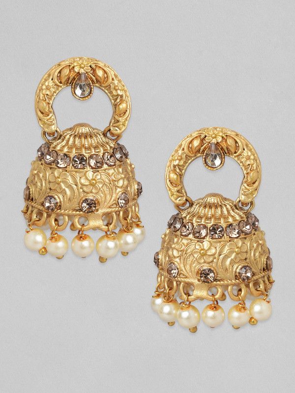 Jali Work Nature Earrings Alloy Jhumki Earring