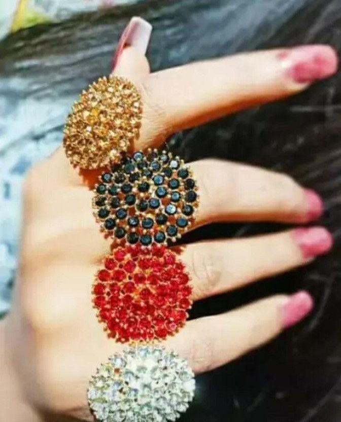 Women's Stylish Finger ring ( Pack of 4) Alloy Chain Ring - Multi Finger