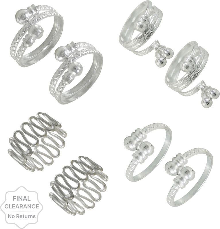 Stylish Brass Silver Plated Toe Ring
