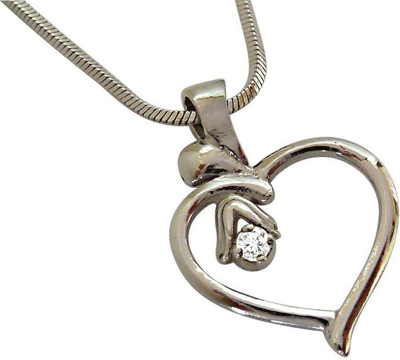 Desire Love - Real Diamond & Sterling Silver Pendant with 18 IN Chain (SDP106) Sterling Silver Diamond Sterling Silver Pendant