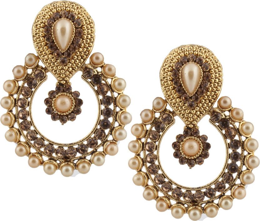 9221 Pearl Brass Drops & Danglers