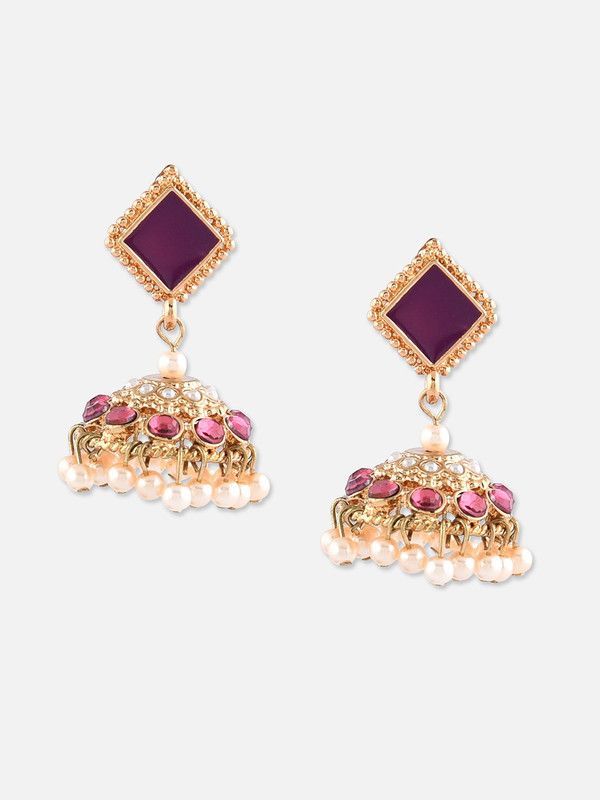 MAUVE DIAMOND SHAPE JHUMKAS Zinc Jhumki Earring