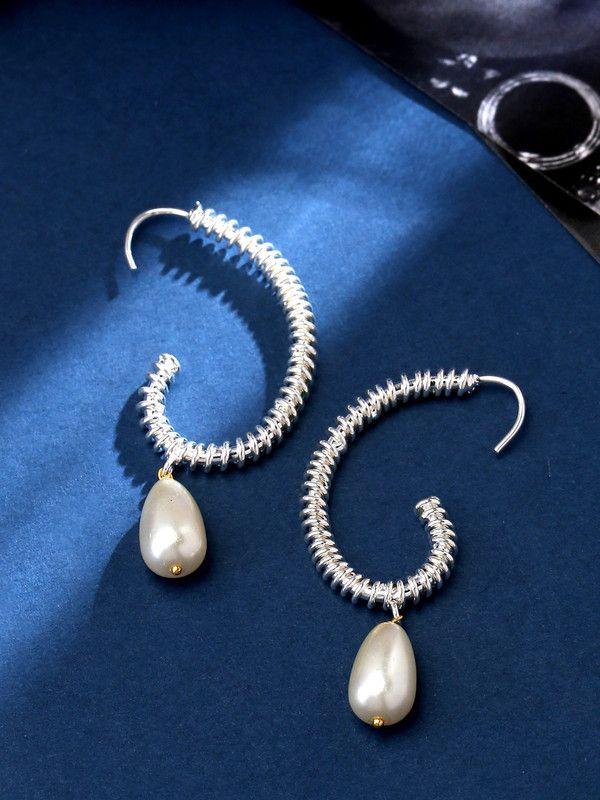 Pearl Drop Earrings for Girls and Women Brass Drops & Danglers