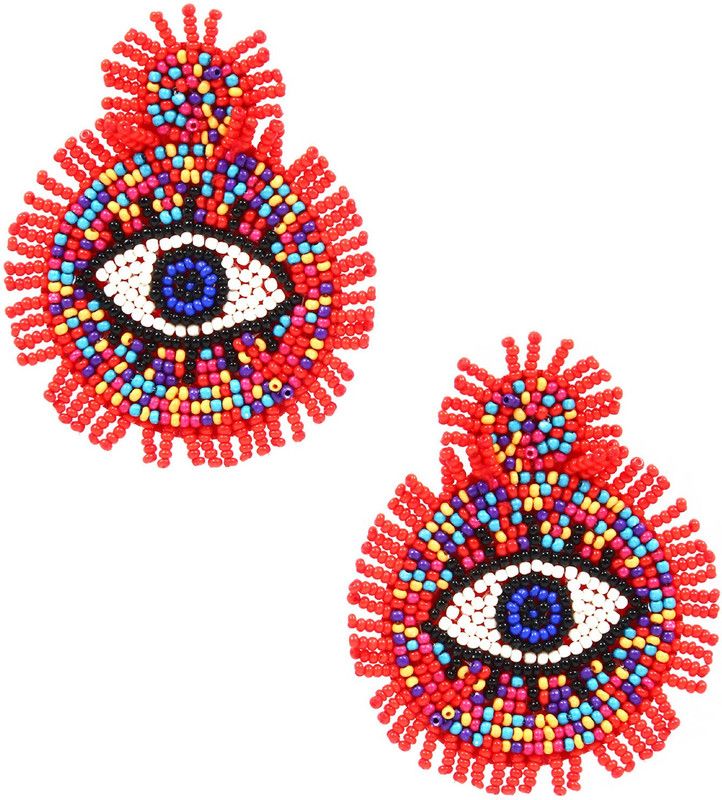Bohemian Seed Beed Boho Beaded Handmade Alloy Chandbali Earring