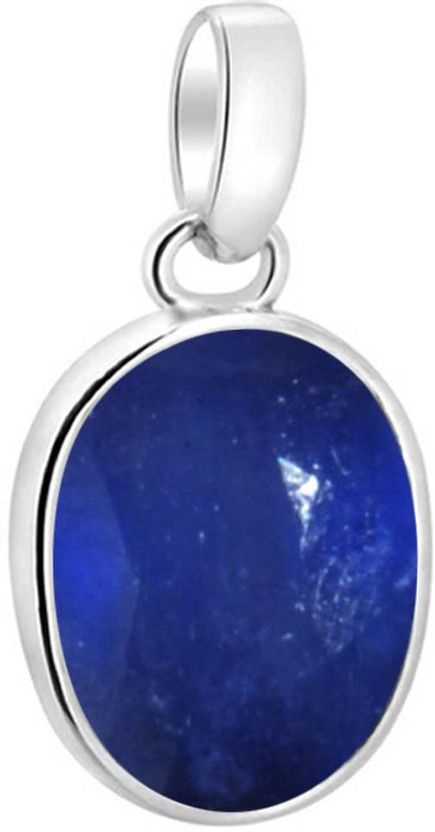 Certified Natural 7.25 Ratti Blue Sapphire Stone ( Neelam ) For Men And Women Sapphire Sterling Silver Pendant