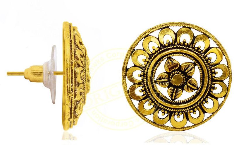 Traditional Golden Earring for Women Golden Tops/Top Golden Fancy Small Tops Metal Stud Earring