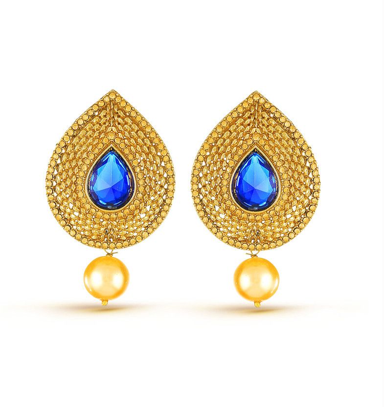 Classy Design Pearl Drop Gold Finish Brass Drops & Danglers