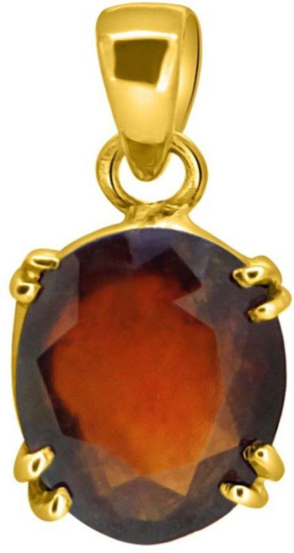 12.25 ratti NATURAL & GJSPC CERTIFIED Panchdhatu Hessonite Garnet (GOMED) ASTROLOGICAL Gold-plated Garnet Stone Pendant