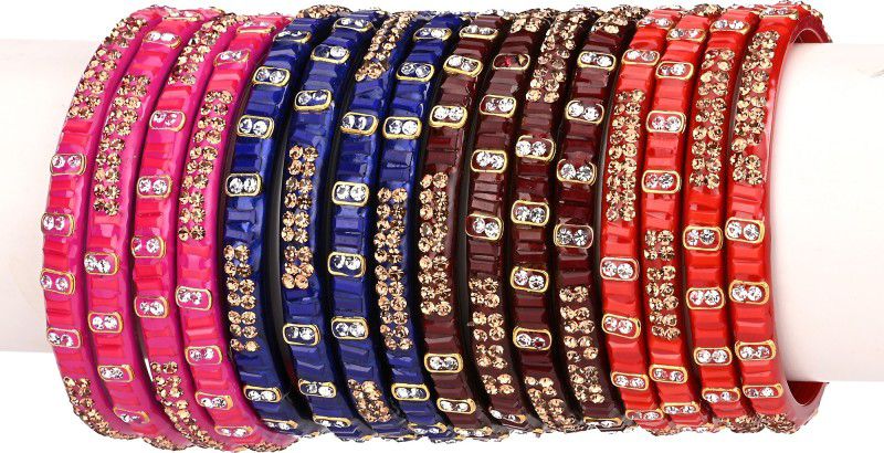Glass Beads, Crystal Bangle  (Pack of 16)