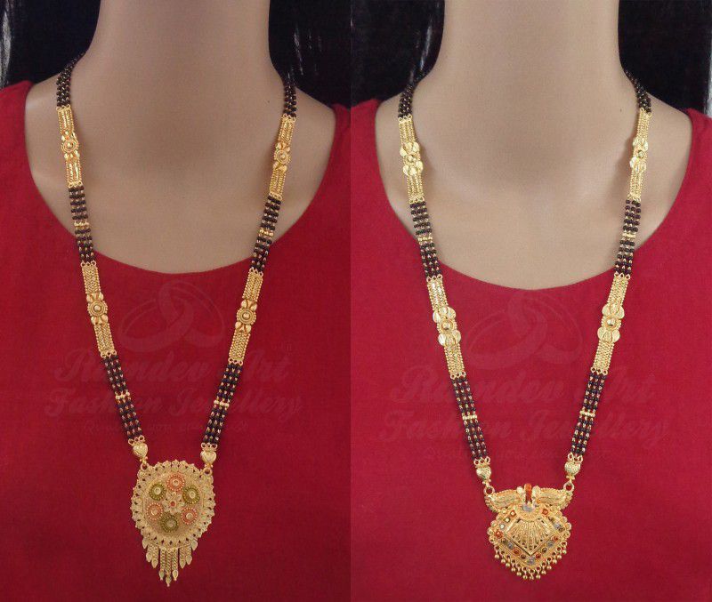 Designer and Stylish 28 inch long Gold Plated mangalsutra For Women Copper Mangalsutra