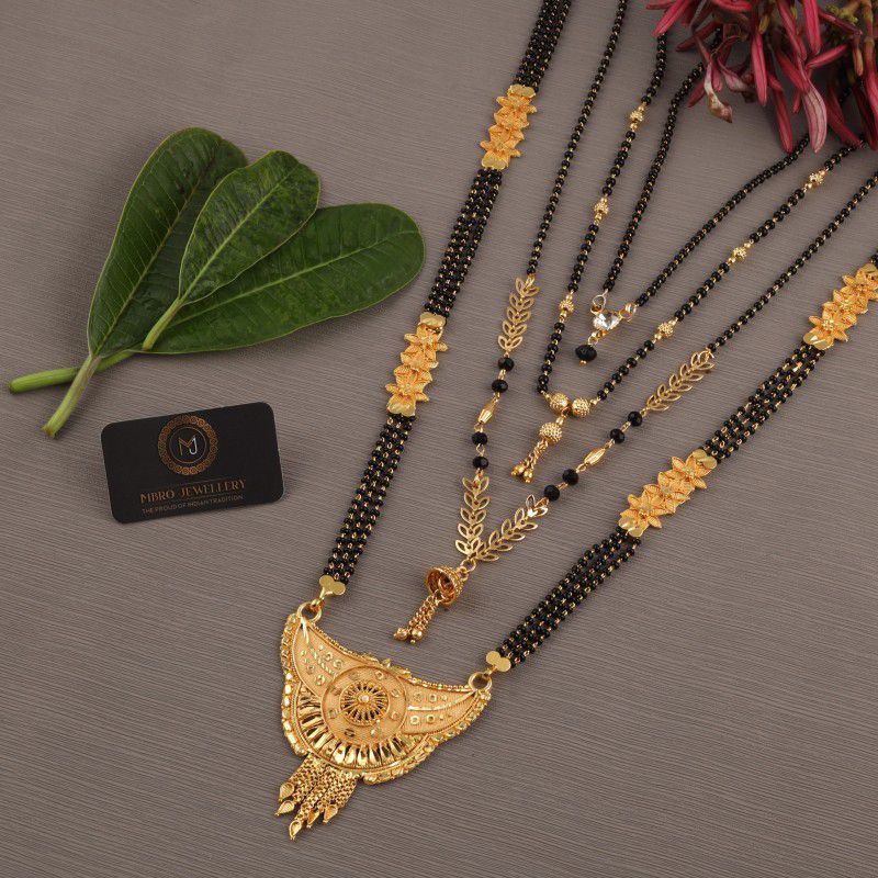 MBRO JEWELLERY Combo of 4 Mangalsutra For Women and Girls Brass Mangalsutra