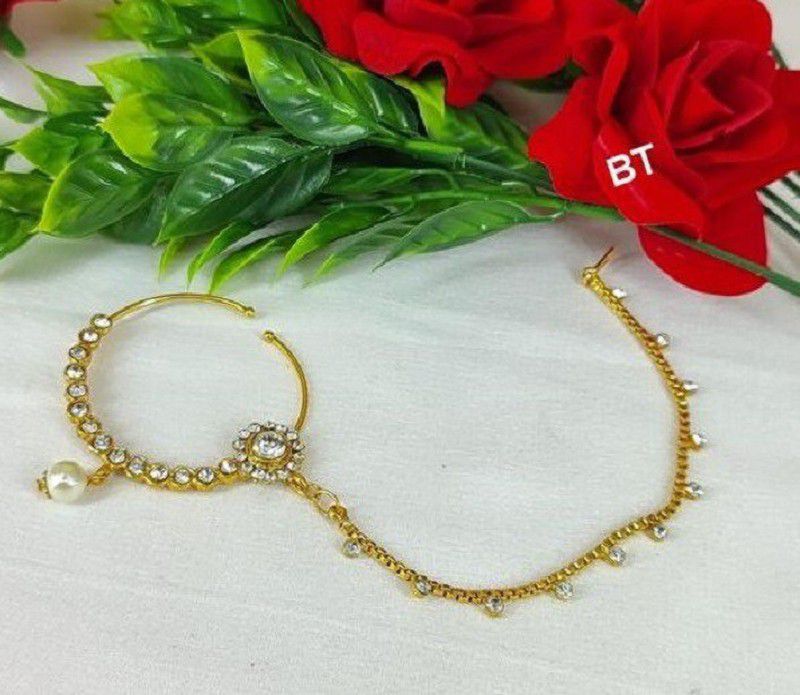 CHARBHUJA Gold-plated Plated Alloy Nose Ring
