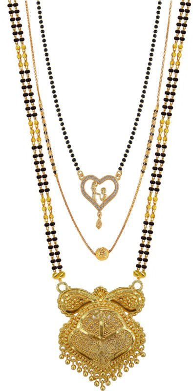 yembon one 26 inch long gold Mangalsutra and two 18 inch short mangalsutra Brass Mangalsutra