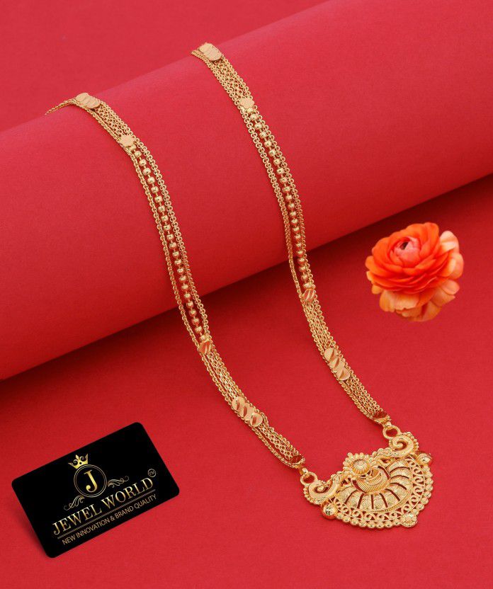 Gold-plated 28 Inch long Pendant mangalsutra design for women Brass, Alloy Mangalsutra