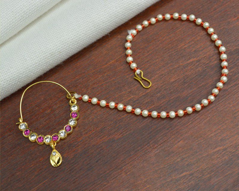 Jewelopia Pearl Gold-plated Plated Alloy Nathiya