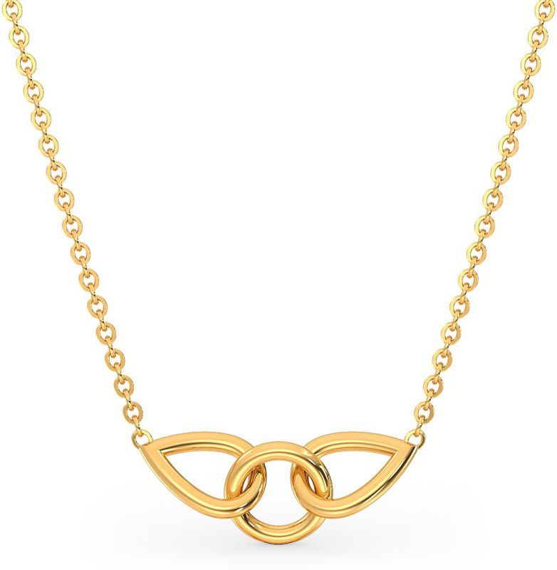 Candere by Kalyan Jewellers 14K (585) Yellow Gold & Pendant With Chain for Women 14kt Yellow Gold Pendant