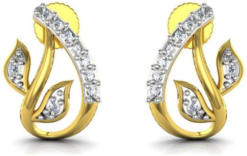 avsar Navinya Yellow Gold 18kt Diamond Stud Earring