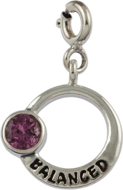 Fourseven Jewellery 925 Sterling Silver Balanced Libra Zodiac Charm with Pink Tourmaline Sterling Silver Link Charm
