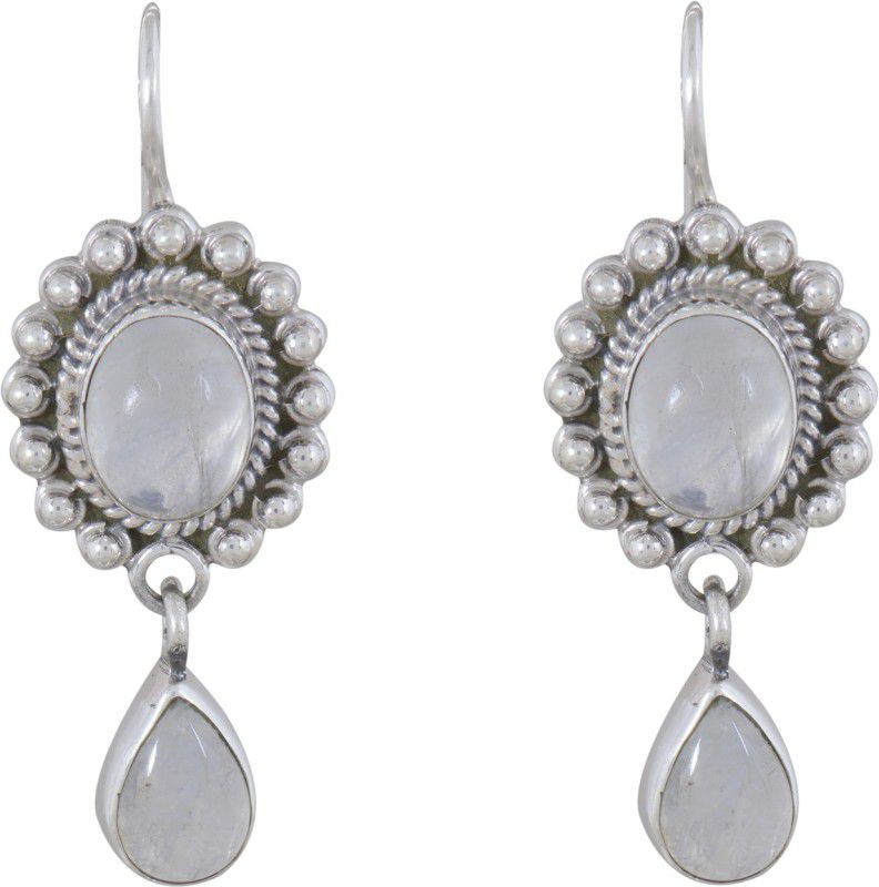Silverwala 925-92.5 Sterling Silver Rainbow Stone Earring ( White) Cubic Zirconia Sterling Silver Hoop Earring