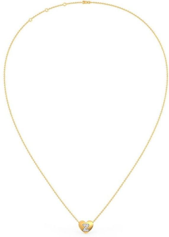 Candere by Kalyan Jewellers 18K (750) Yellow Gold & Diamond Z Pendant With Chain for Women 18kt Diamond Yellow Gold Pendant