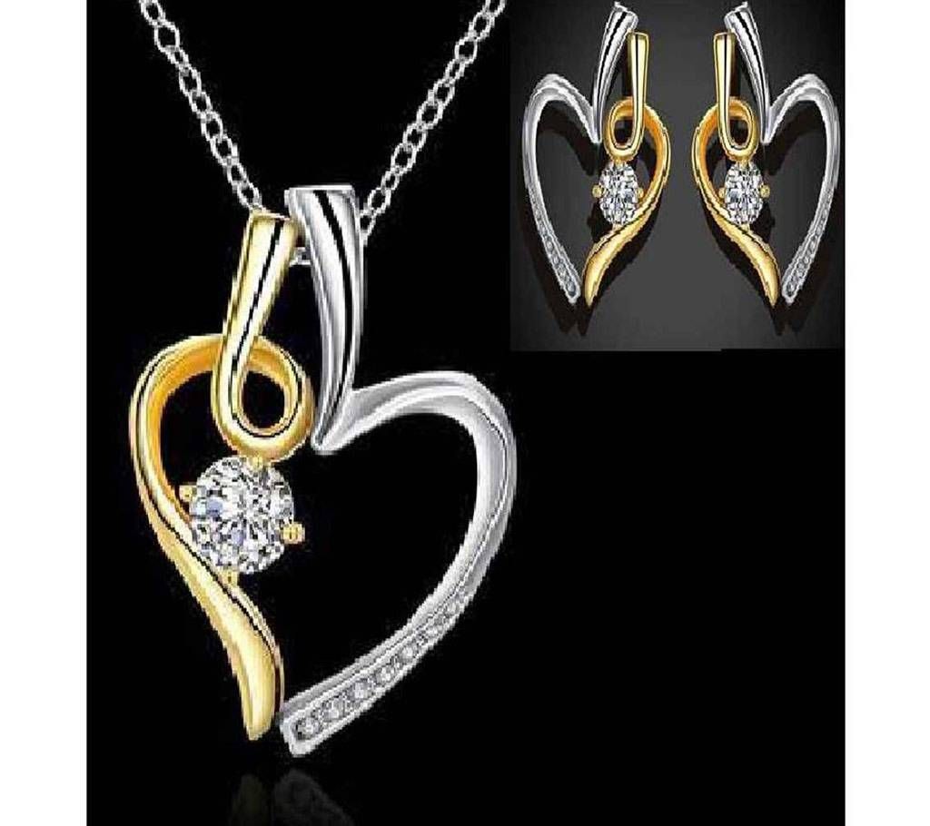 Cubic Zirconia Silver Plating Necklace & Earring