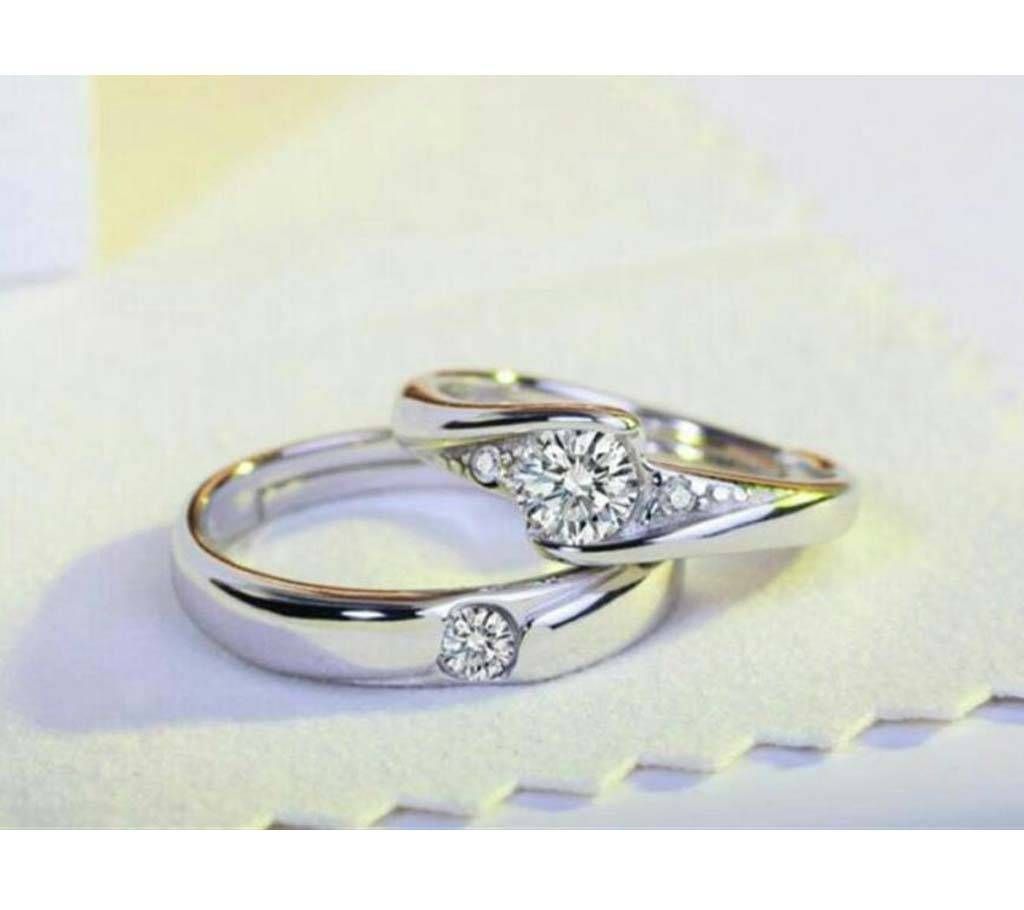 Stone setting couple finger ring-2 pcs