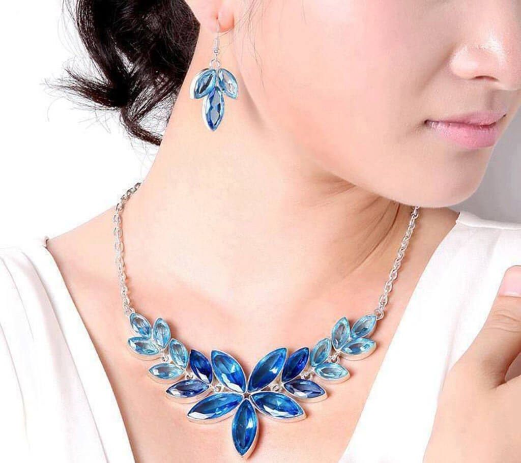 Blue Stone Necklace SeT