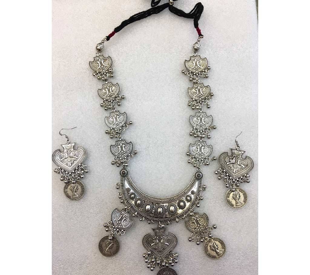 Zinc ally Necklace with Earrings 