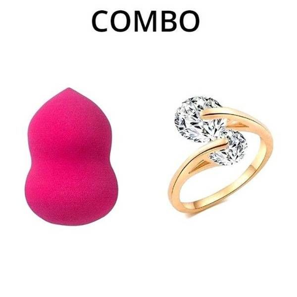 Combo Of Makeup Blender and Finger Ring for Women