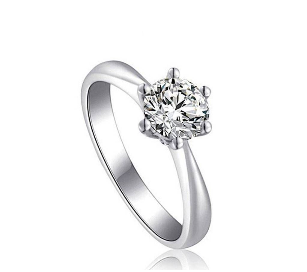 Plated Twin Zircon Finger Ring Silver