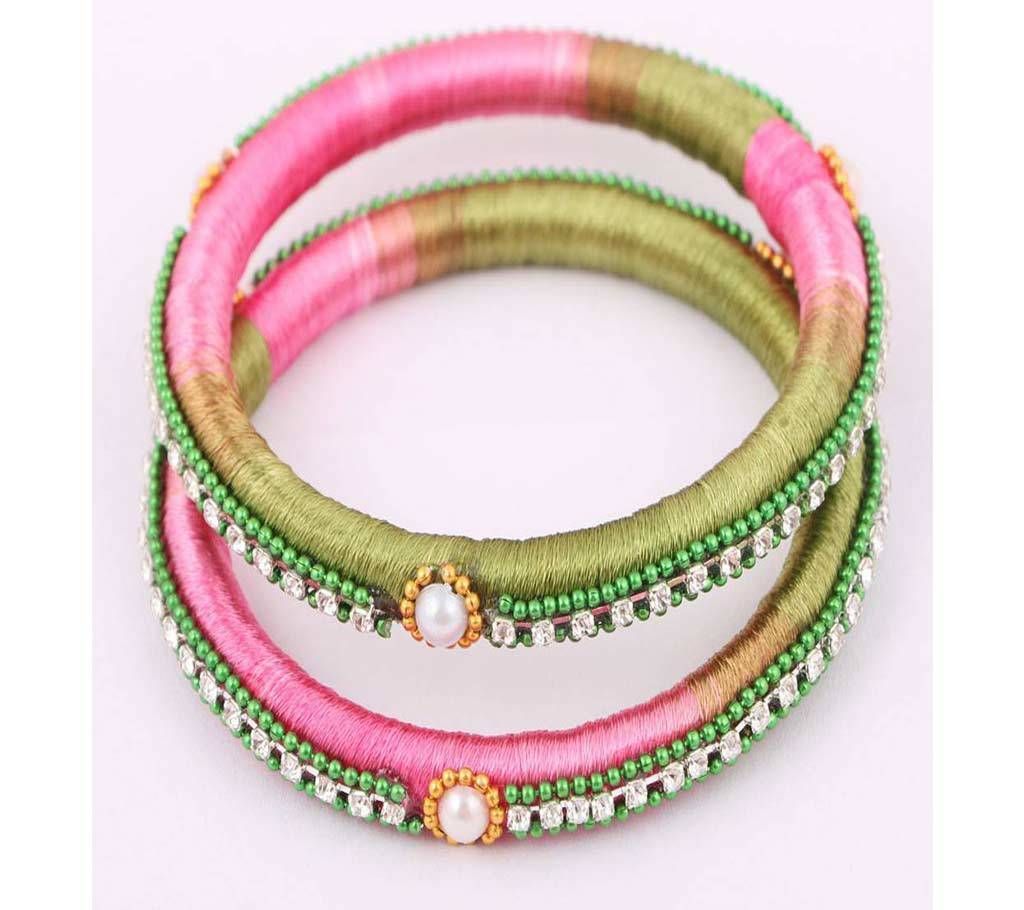 Multi color silk yarn bangles 