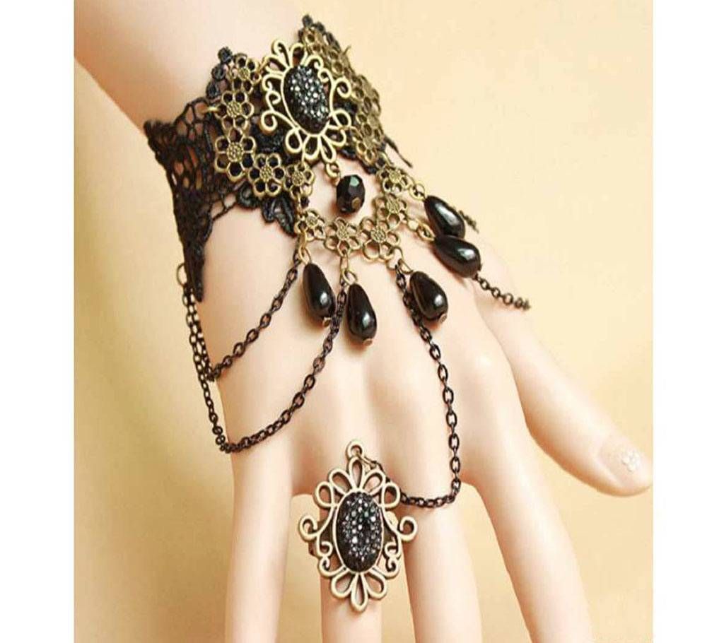 Ring bracelet with ring set wrist jewelry