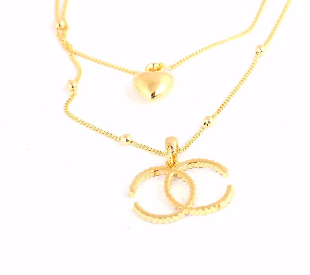 Multilayer Chain Necklace Stone Pendant