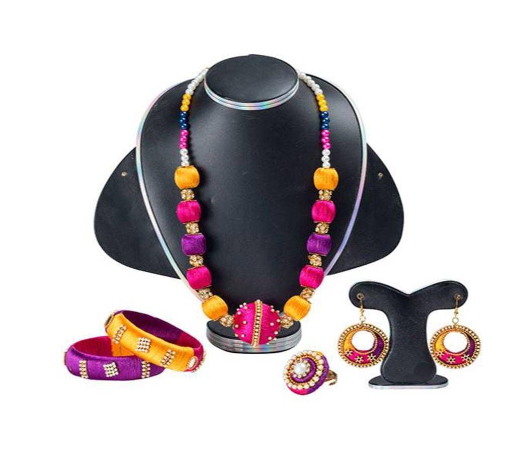 Multi Color Silk Thread Jewelry Set
