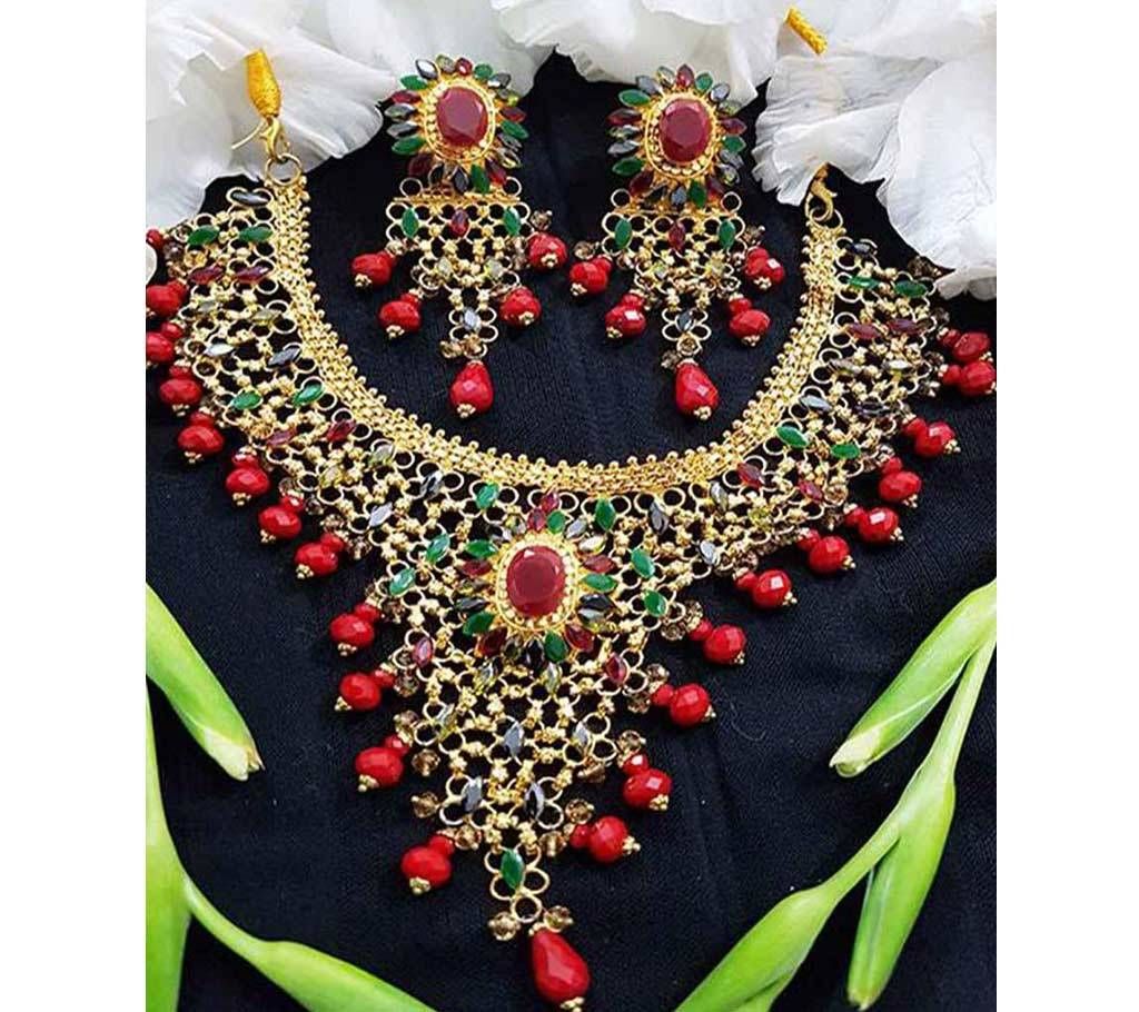 Multi color stone setting jewellery set