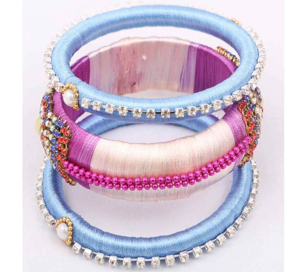 Multi Color Silk Thread Bangle Set
