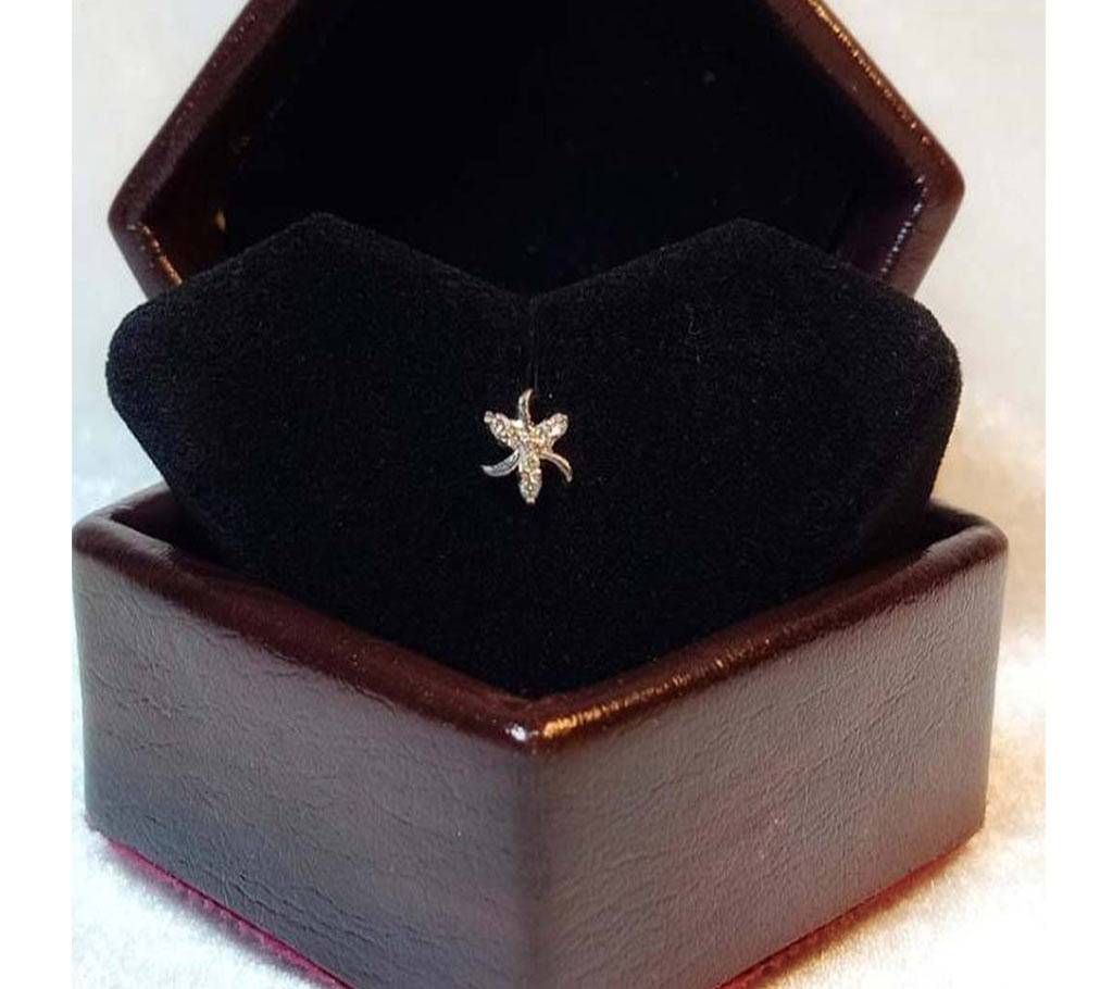18k gold 6 diamonds nosepin