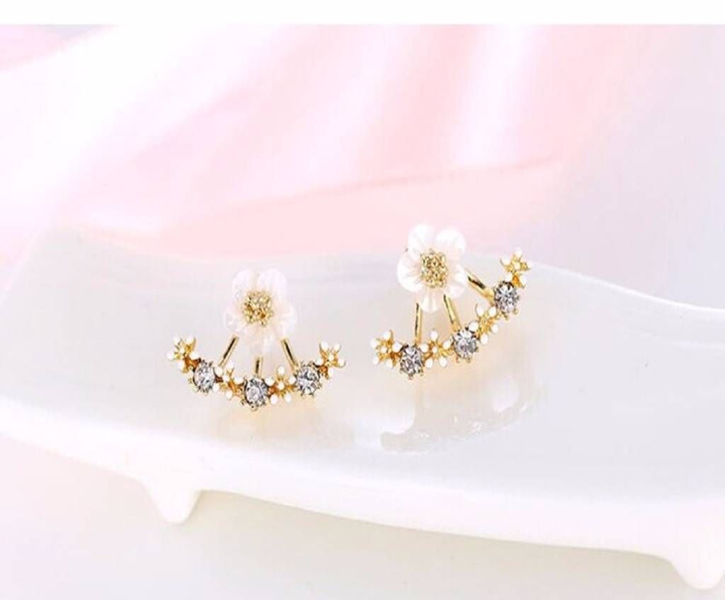 Zoeber Flower Crystals Stud Earrings