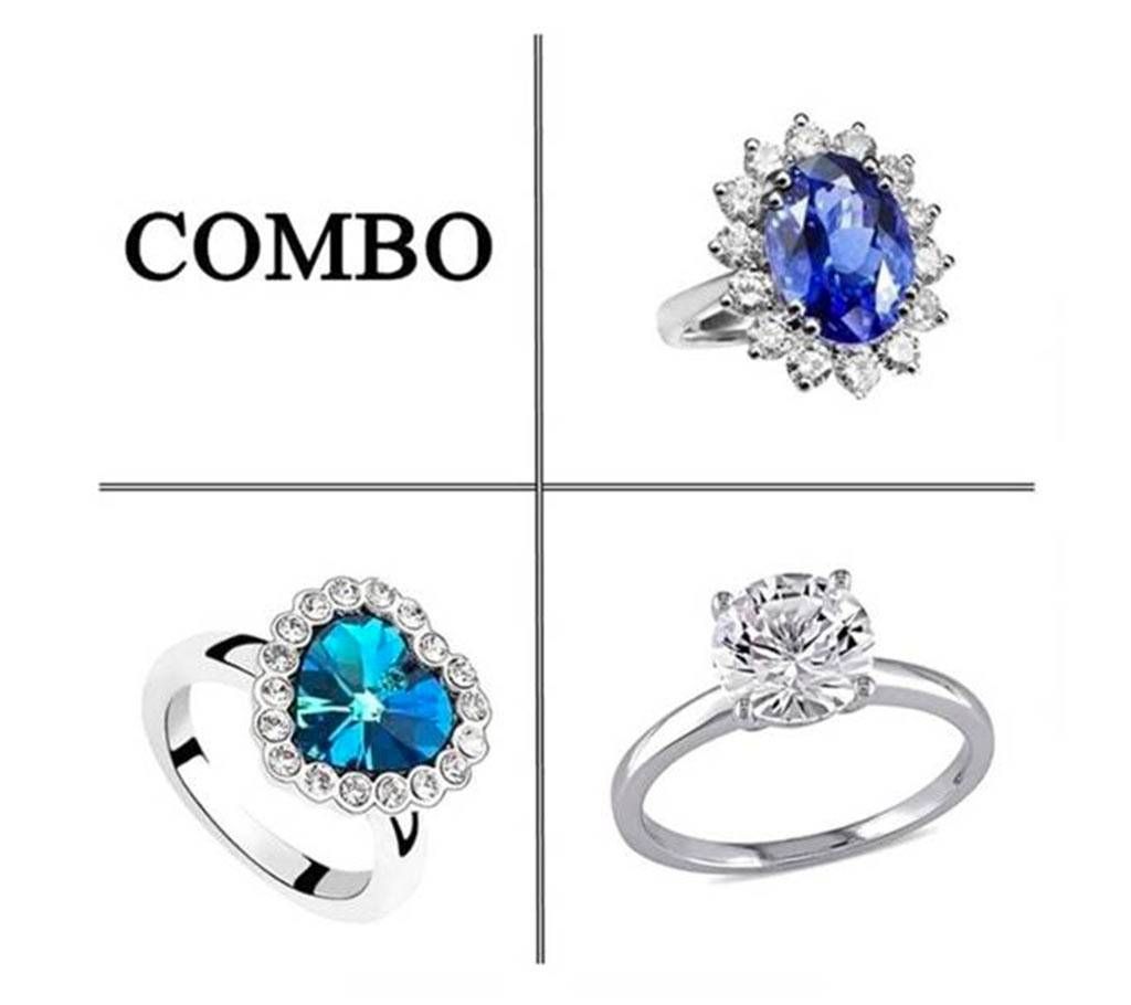 Combo of 3 Finger Rings for Women